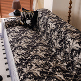 Elegant Botanical Sofa Cover with Pleated Tulle Skirt, Vintage Floral Couch Protector - Ornate Home