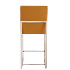 Element 24" Faux Leather Counter Stool in Camel and Polished Chrome - Ornate Home