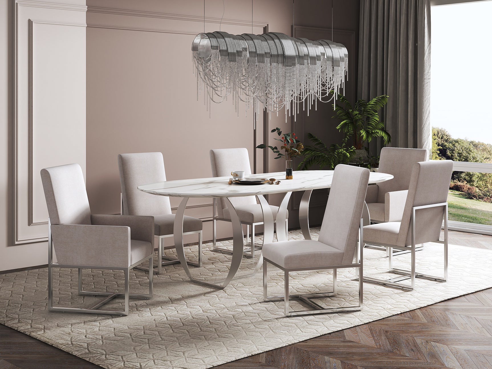 Element 6-Piece Dining Chairs in Champagne - Ornate Home