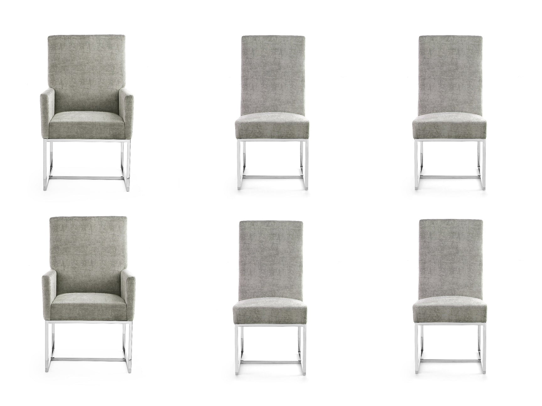 Element 6-Piece Dining Chairs in Steel - Ornate Home