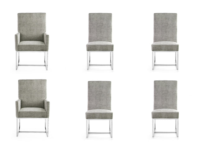 Element 6-Piece Dining Chairs in Steel - Ornate Home