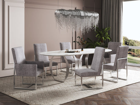 Element 8-Piece Dining Chairs in Steel - Ornate Home