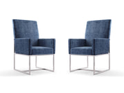 Element Dining Armchair in Blue (set of 2) - Ornate Home