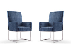 Element Dining Armchair in Blue (set of 2) - Ornate Home