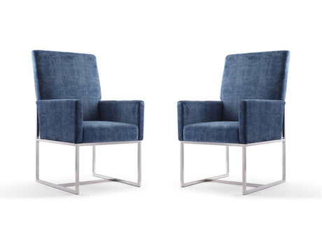 Element Dining Armchair in Blue (set of 2) - Ornate Home