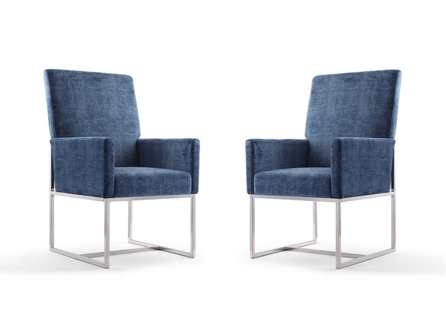Element Dining Armchair in Blue (set of 2) - Ornate Home