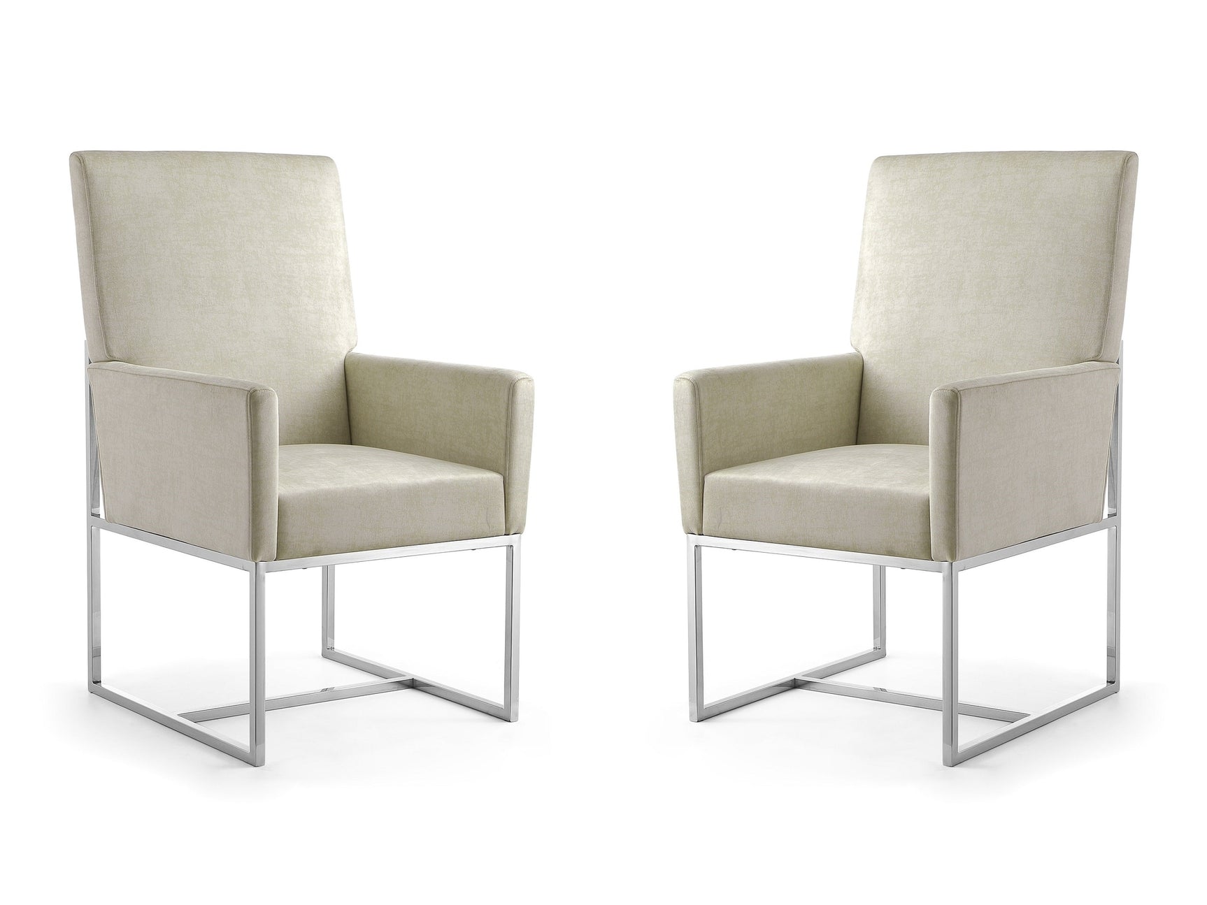 Element Dining Armchair in Champagne (set of 2) - Ornate Home