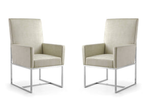 Element Dining Armchair in Champagne (set of 2) - Ornate Home