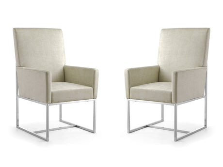 Element Dining Armchair in Champagne (set of 2) - Ornate Home