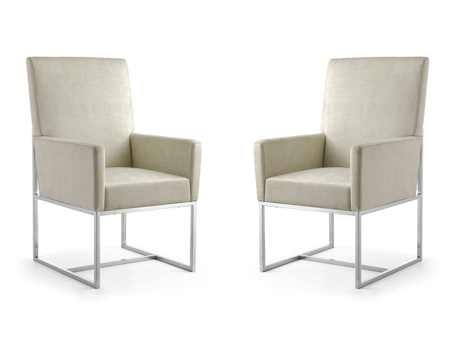 Element Dining Armchair in Champagne (set of 2) - Ornate Home