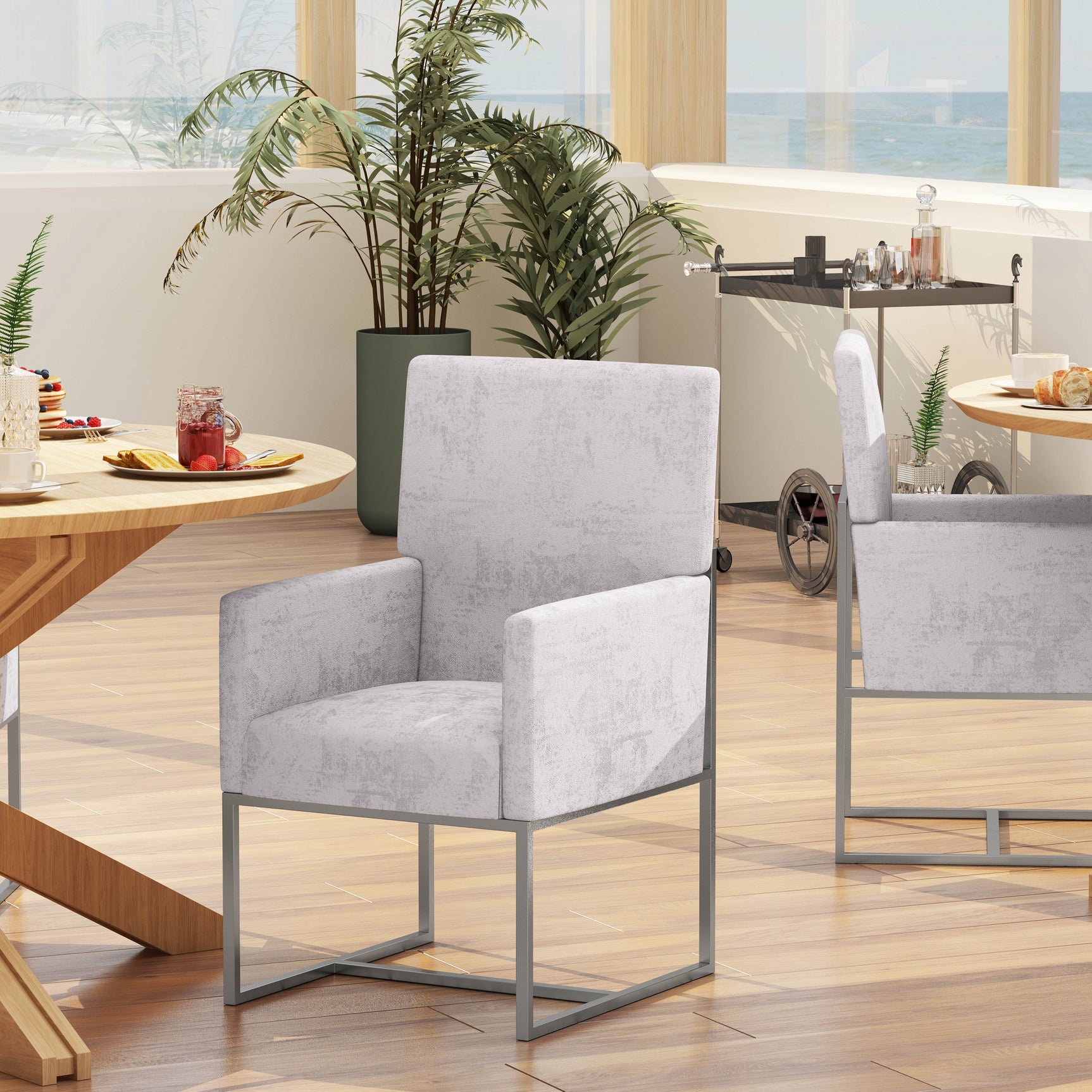 Element Dining Armchair in Grey - Ornate Home