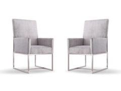 Element Dining Armchair in Grey (set of 2) - Ornate Home