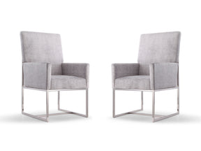 Element Dining Armchair in Grey (set of 2) - Ornate Home