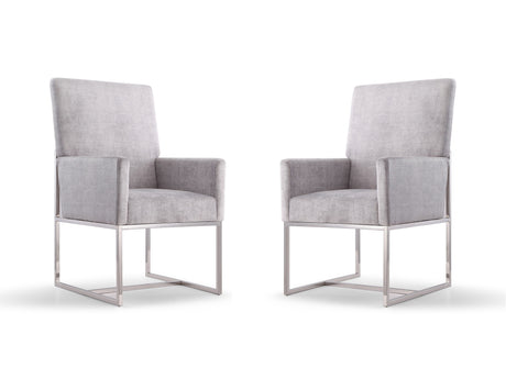 Element Dining Armchair in Grey (set of 2) - Ornate Home