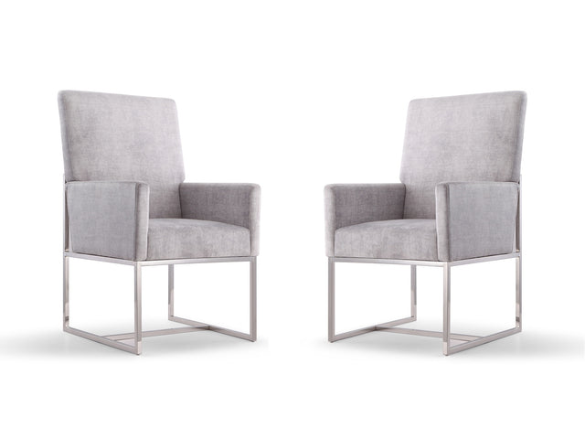 Element Dining Armchair in Grey (set of 2) - Ornate Home