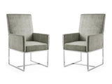 Element Dining Armchair in Steel (set of 2) - Ornate Home