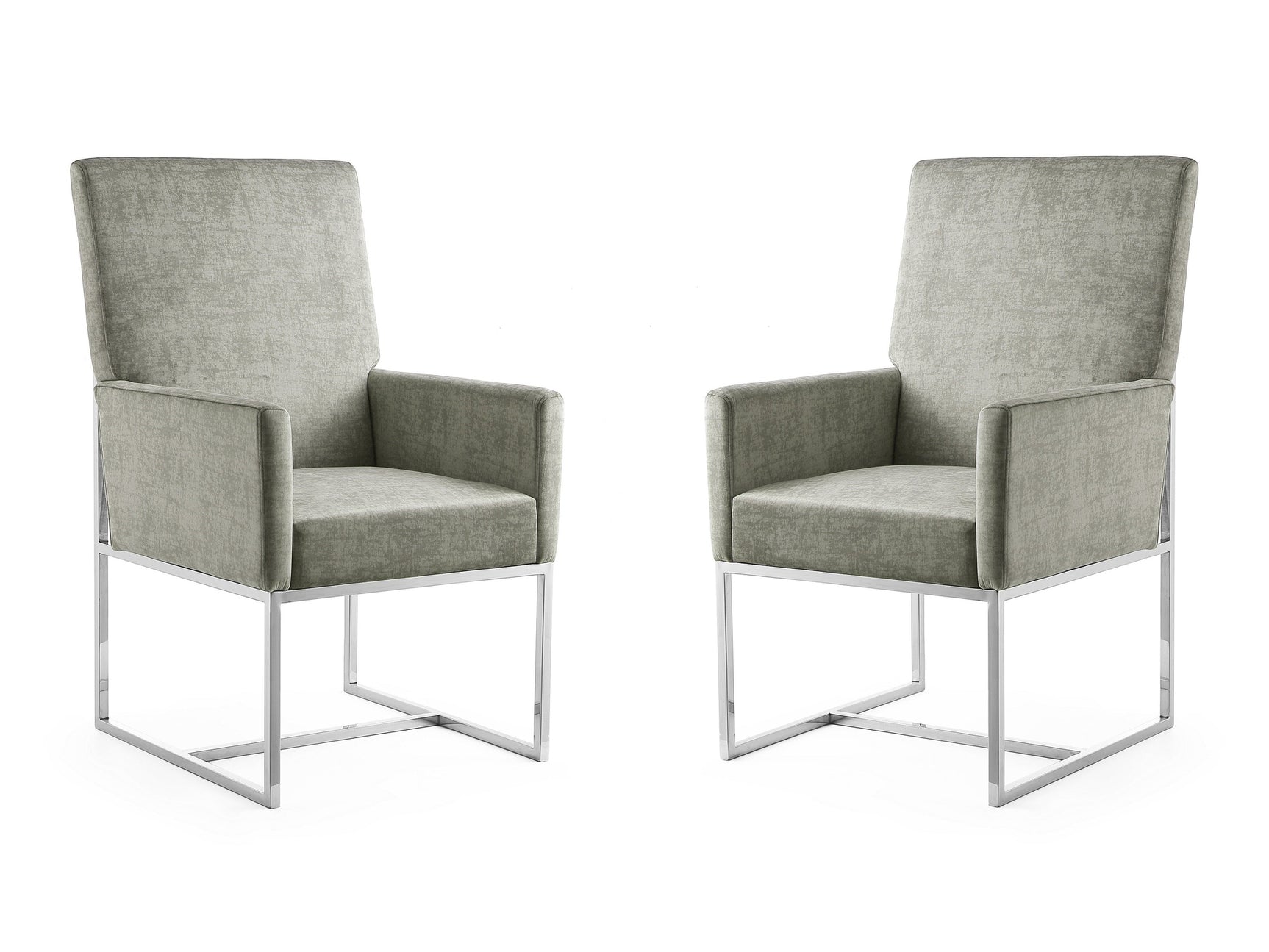 Element Dining Armchair in Steel (set of 2) - Ornate Home
