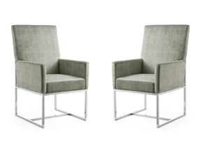 Element Dining Armchair in Steel (set of 2) - Ornate Home