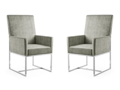Element Dining Armchair in Steel (set of 2) - Ornate Home