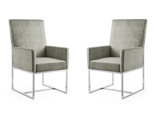 Element Dining Armchair in Steel (set of 2) - Ornate Home