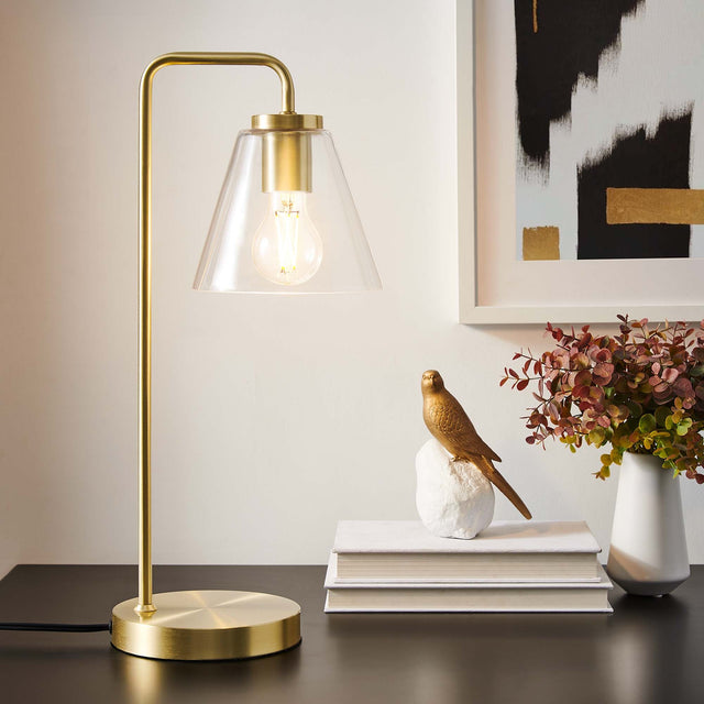 Element Satin Brass Glass Table Lamp - Ornate Home