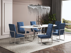Element Velvet Dining Chair in Blue - Ornate Home