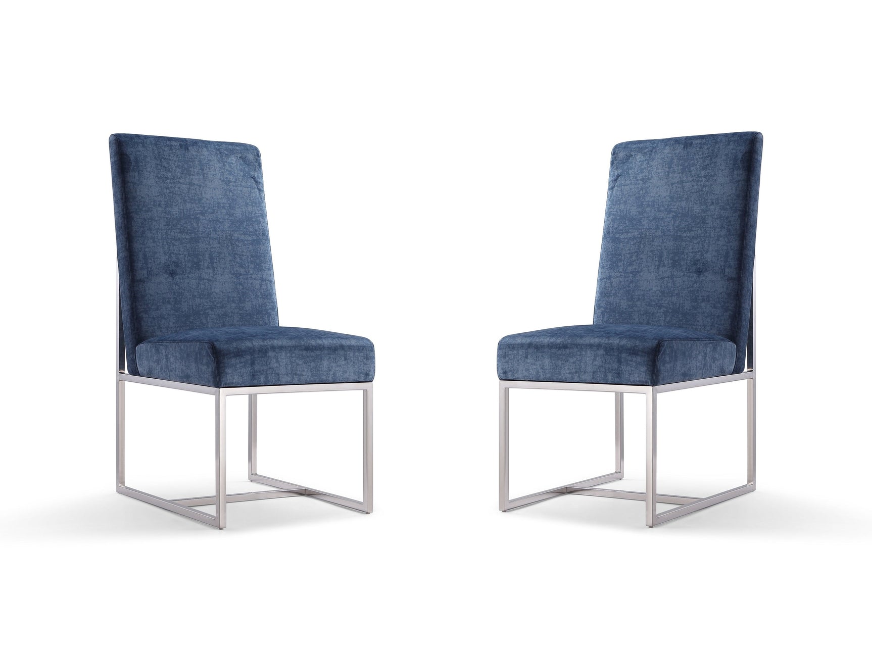 Element Velvet Dining Chair in Blue (set of 2) - Ornate Home