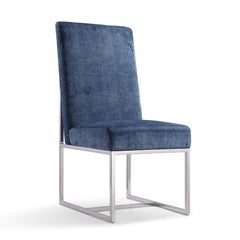 Element Velvet Dining Chair in Blue (set of 2) - Ornate Home