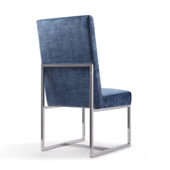 Element Velvet Dining Chair in Blue (set of 2) - Ornate Home
