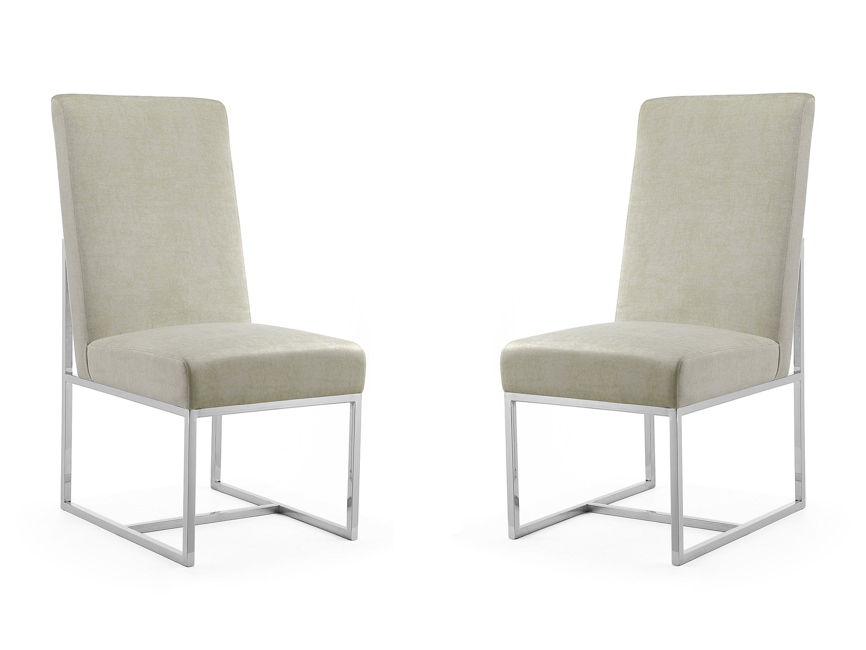 Element Velvet Dining Chair in Champagne (set of 2) - Ornate Home