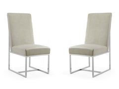 Element Velvet Dining Chair in Champagne (set of 2) - Ornate Home