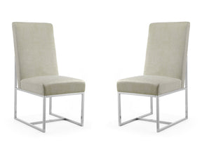 Element Velvet Dining Chair in Champagne (set of 2) - Ornate Home