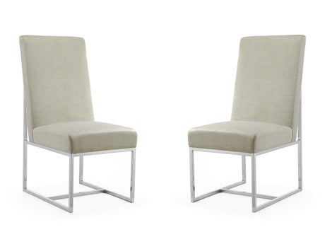 Element Velvet Dining Chair in Champagne (set of 2) - Ornate Home