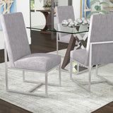 Element Velvet Dining Chair in Grey - Ornate Home
