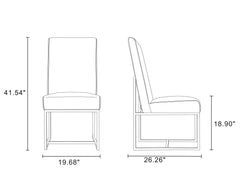 Element Velvet Dining Chair in Grey - Ornate Home
