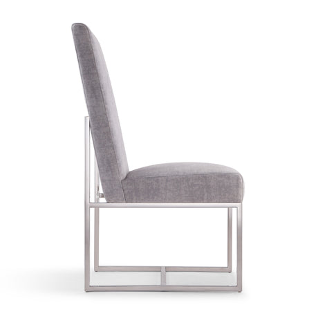 Element Velvet Dining Chair in Grey - Ornate Home