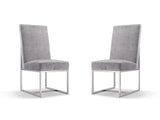 Element Velvet Dining Chair in Grey (set of 2) - Ornate Home