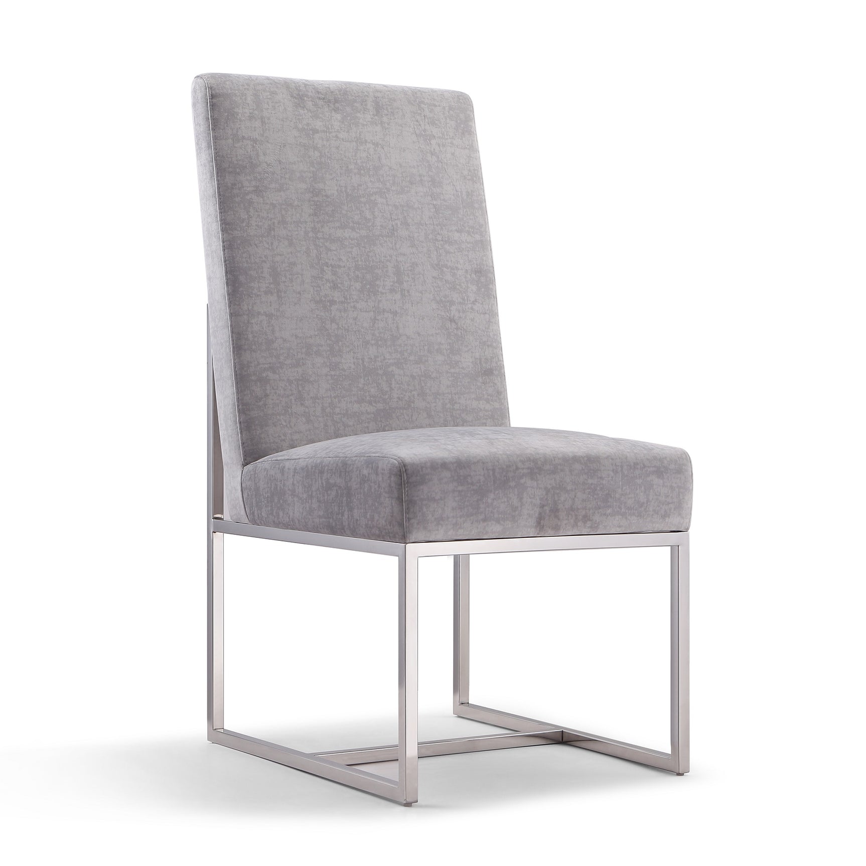 Element Velvet Dining Chair in Grey (set of 2) - Ornate Home