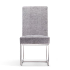 Element Velvet Dining Chair in Grey (set of 2) - Ornate Home