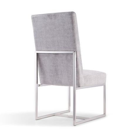 Element Velvet Dining Chair in Grey (set of 2) - Ornate Home
