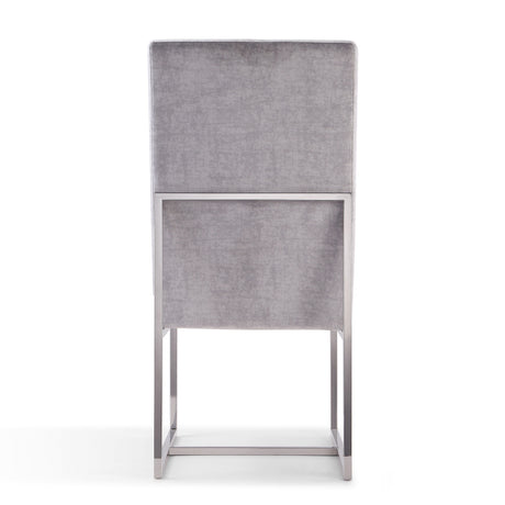 Element Velvet Dining Chair in Grey (set of 2) - Ornate Home