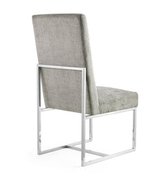 Element Velvet Dining Chair in Steel - Ornate Home