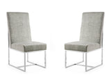 Element Velvet Dining Chair in Steel (set of 2) - Ornate Home
