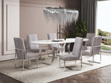 Element Velvet Dining Chair in Steel (set of 2) - Ornate Home