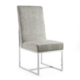 Element Velvet Dining Chair in Steel (set of 2) - Ornate Home