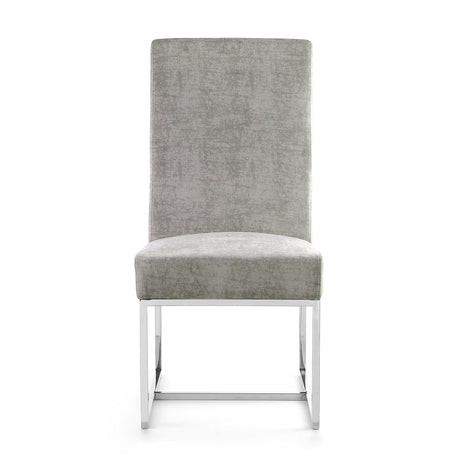 Element Velvet Dining Chair in Steel (set of 2) - Ornate Home