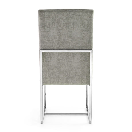 Element Velvet Dining Chair in Steel (set of 2) - Ornate Home