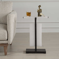 Elements Bubble Bronze/White Glass Accent Table - Ornate Home