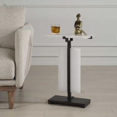 Elements Bubble Bronze/White Glass Accent Table - Ornate Home