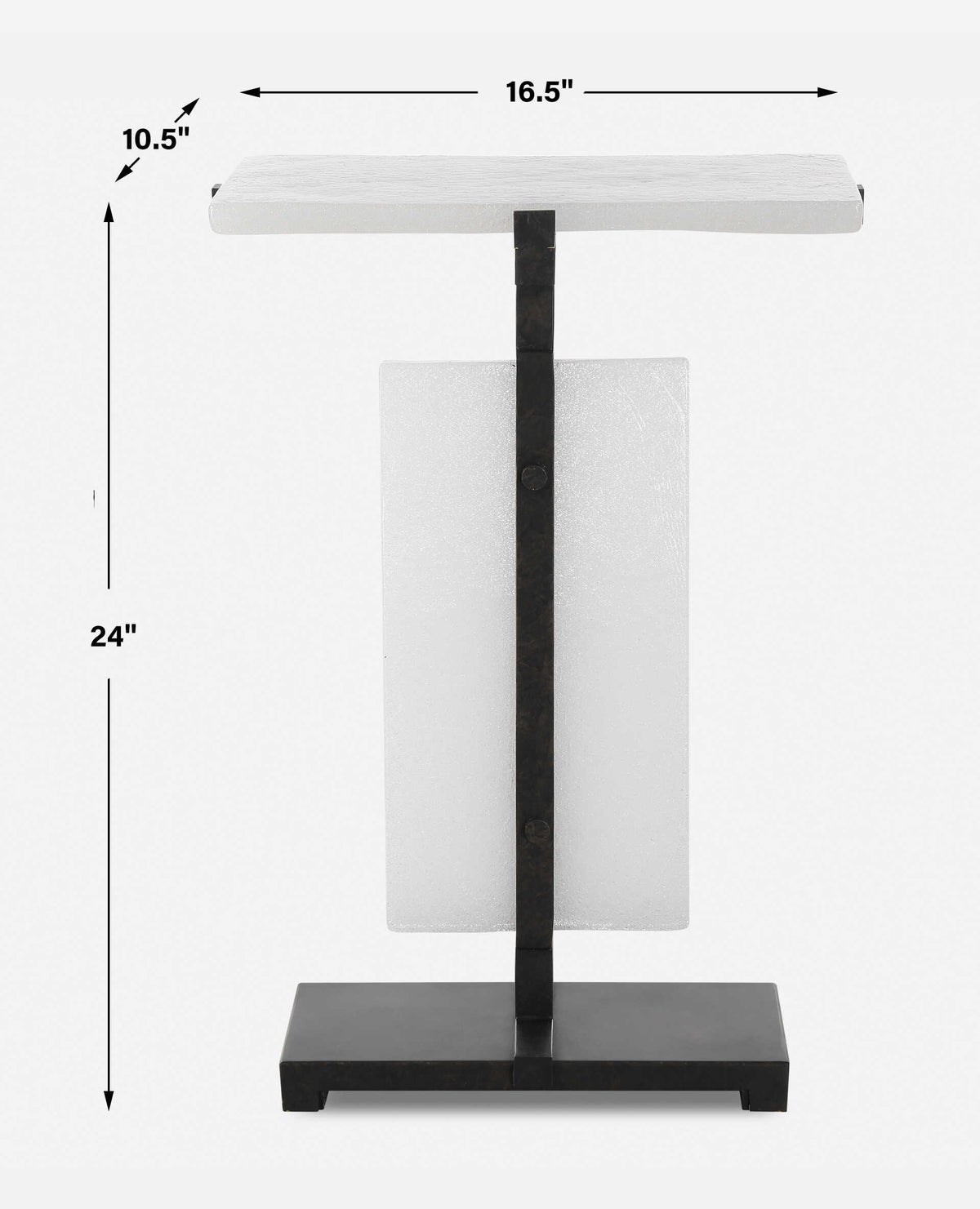 Elements Bubble Bronze/White Glass Accent Table - Ornate Home